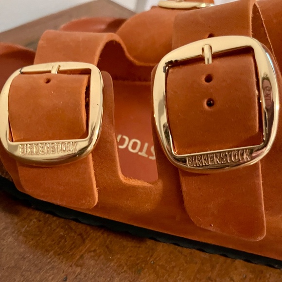 Orange Big Buckle Birkenstock Arizona Size 37 - NEW w/Box - Picture 2 of 6